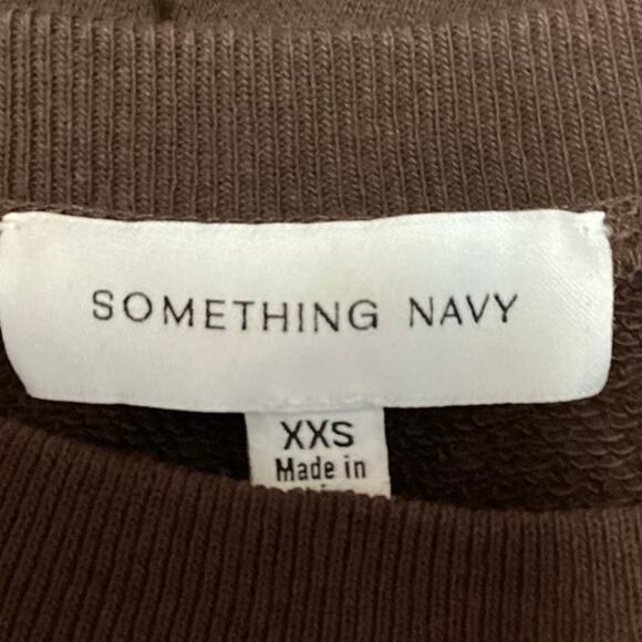 Something Navy Women's Long Sleeve Crew Neck Pullover Sweatshirt Top Size XXS - Picture 4 of 5